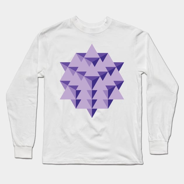 64 Tetrahedron Grid Long Sleeve T-Shirt by GalacticMantra